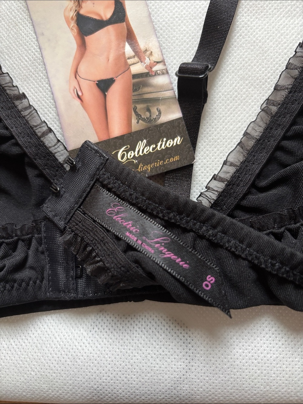 Electric Lingerie NWT Black Lace-Trim Bralette SMALL - Picture 9 of 17